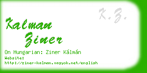 kalman ziner business card